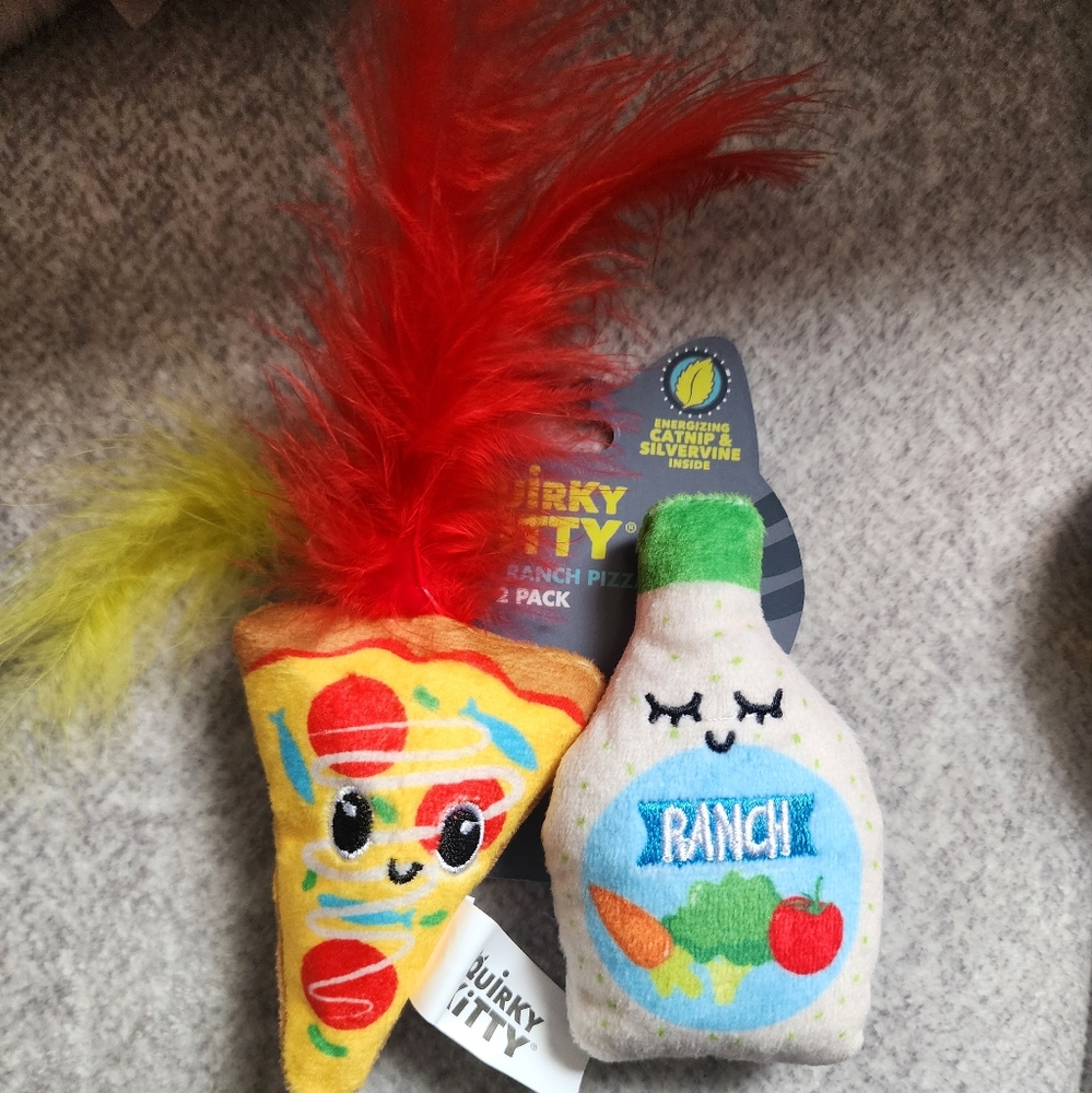 Quirky Kitty Rowdy Ranch Pizza Cat Toy - 2pk